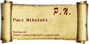 Pacz Nikolett névjegykártya